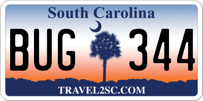 SC license plate BUG344