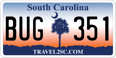 SC license plate BUG351