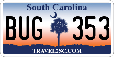 SC license plate BUG353