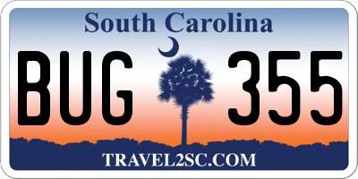 SC license plate BUG355