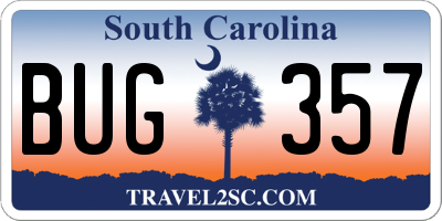 SC license plate BUG357