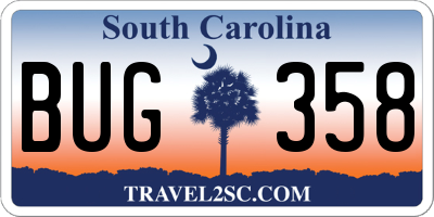 SC license plate BUG358