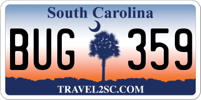 SC license plate BUG359