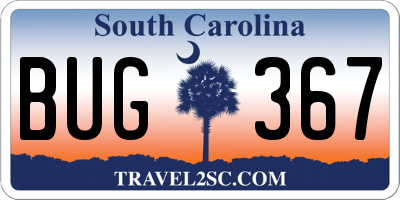 SC license plate BUG367