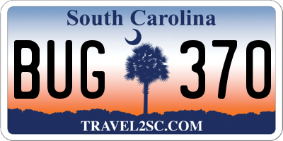 SC license plate BUG370