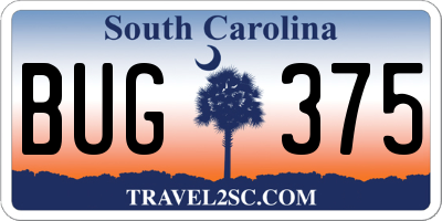 SC license plate BUG375