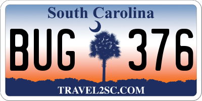 SC license plate BUG376