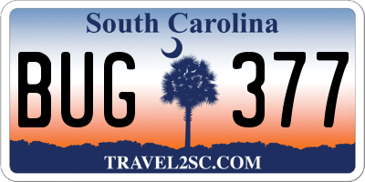 SC license plate BUG377