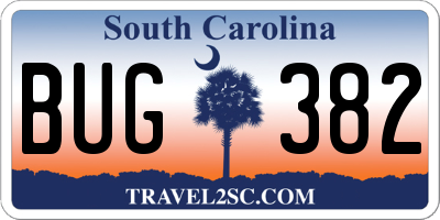 SC license plate BUG382