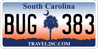 SC license plate BUG383