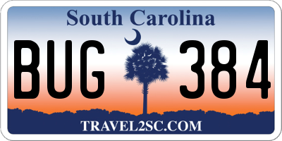 SC license plate BUG384