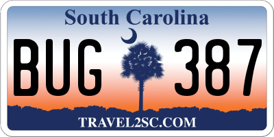 SC license plate BUG387