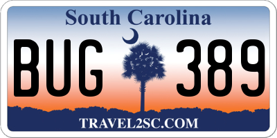 SC license plate BUG389