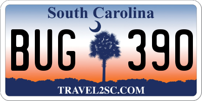 SC license plate BUG390
