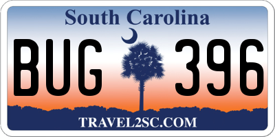 SC license plate BUG396