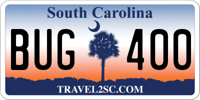 SC license plate BUG400