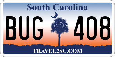 SC license plate BUG408