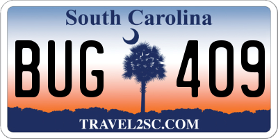 SC license plate BUG409