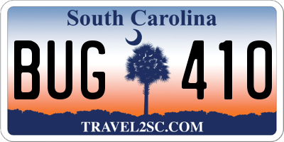SC license plate BUG410
