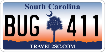 SC license plate BUG411