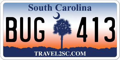 SC license plate BUG413