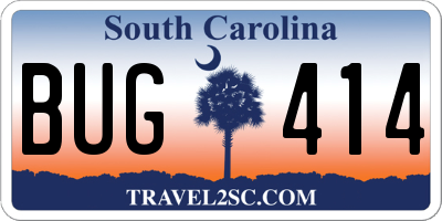 SC license plate BUG414