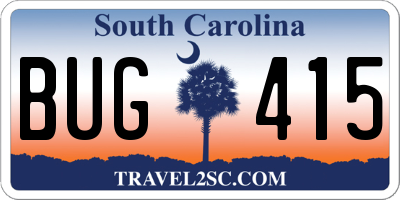 SC license plate BUG415