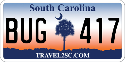SC license plate BUG417