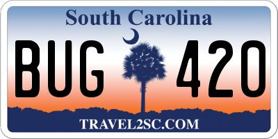 SC license plate BUG420