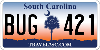 SC license plate BUG421