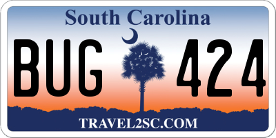 SC license plate BUG424