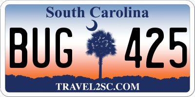 SC license plate BUG425