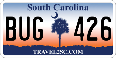 SC license plate BUG426