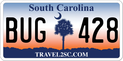 SC license plate BUG428
