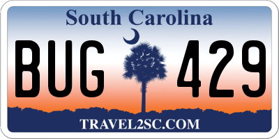 SC license plate BUG429