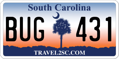 SC license plate BUG431