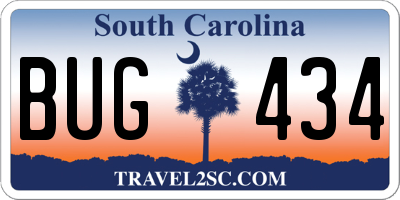 SC license plate BUG434