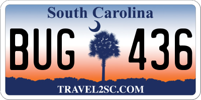 SC license plate BUG436