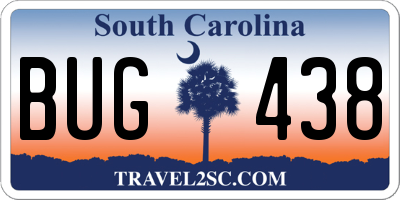 SC license plate BUG438