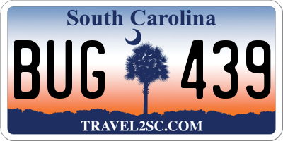 SC license plate BUG439