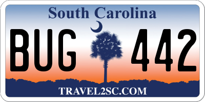 SC license plate BUG442