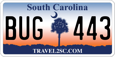 SC license plate BUG443