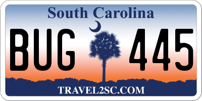 SC license plate BUG445