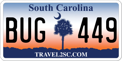 SC license plate BUG449