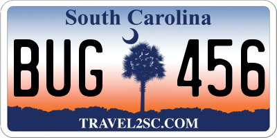SC license plate BUG456
