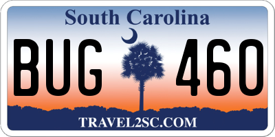SC license plate BUG460