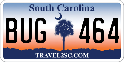 SC license plate BUG464