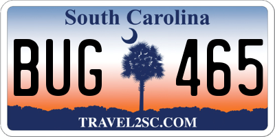 SC license plate BUG465