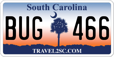 SC license plate BUG466