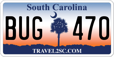 SC license plate BUG470